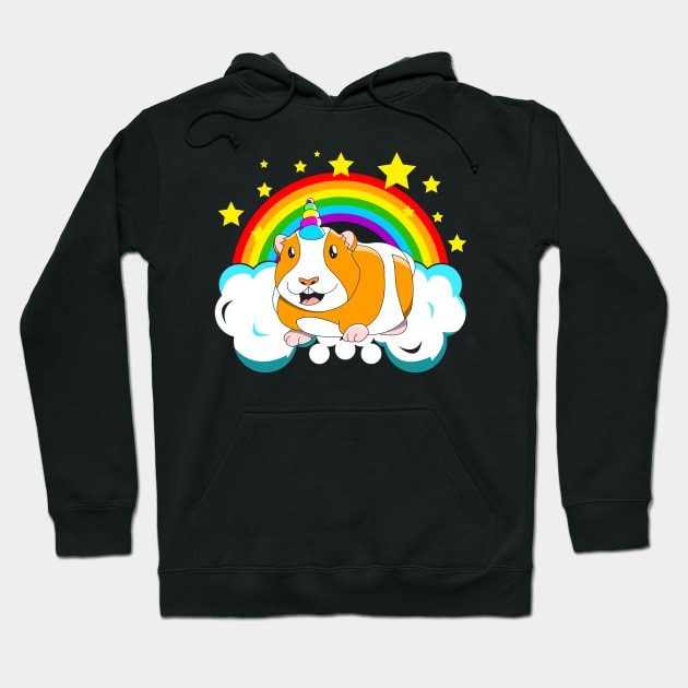 Guinicorn Guinea Pig Unicorn Rainbow Hoodie by aneisha